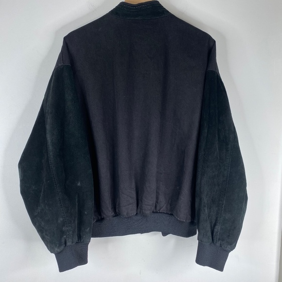 Vintage Teamsters Jacket 2XL XXL Black Suede Leather Sleeves Avon Coat Union USA - Picture 5 of 13